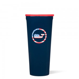 Americana Whale Dot Corkcicle 24oz Vineyard Vines Tumbler Cup | PJGUK-9452