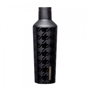 Black Corkcicle 16oz Onyx Houndstooth Canteen Water Bottle | OWTFN-4683