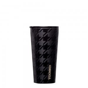 Black Corkcicle 16oz Onyx Houndstooth Tumbler Cup | HOIQG-9016