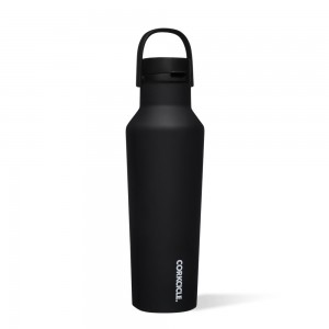 Black Corkcicle 20oz Series A Sport Canteen Insulated Water Bottle | ORYJT-7156