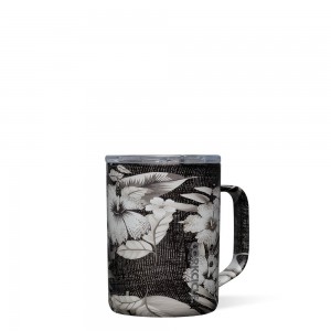 Black Luau Corkcicle 16oz Luau Coffee Mug | AFGTV-6153