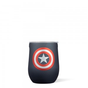 Captain America Corkcicle 12oz Marvel Stemless Water Bottle | FMGNP-0835