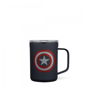 Captain America Corkcicle 16oz Marvel Coffee Mug | IJNTY-8163