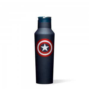 Captain America Corkcicle 20oz Marvel Sport Canteen Insulated Water Bottle | PWLAG-4083