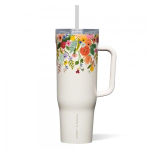 Garden Party Corkcicle 40oz Rifle Paper Co. Cruiser Insulated Tumbler With Handle Water Bottle | YSJKM-0168