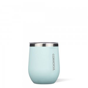 Gloss Powder Blue Corkcicle 12oz Classic Stemless Insulated Wine Tumbler Water Bottle | RJFAZ-7692