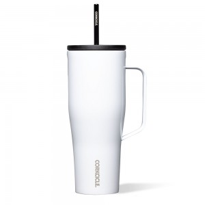 Gloss White Corkcicle 30oz Cold Cup Xl Insulated Tumbler With Handle Water Bottle | VQKWT-2976