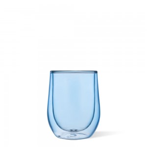 Ice Blue Corkcicle 12oz Stemless Glass Set (2) Water Bottle | DIOTE-4153