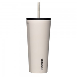 Latte Corkcicle 24oz Cold Cup Insulated Tumbler With Straw Water Bottle | YNWZM-6149