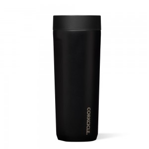 Matte Black Corkcicle 17oz Commuter Cup Spill-Proof Insulated Travel Coffee Mug | BUFMA-6983