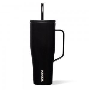 Matte Black Corkcicle 30oz Cold Cup Xl Insulated Tumbler With Handle Water Bottle | IHOLZ-5284