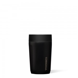 Matte Black Corkcicle 9oz Commuter Cup Spill-Proof Insulated Travel Coffee Mug | DZCLK-7342