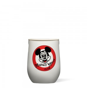 Mickey Mouse Club - White Corkcicle 12oz Mickey Mouse Club Stemless Water Bottle | IJSXL-1634