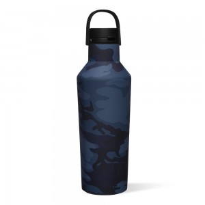 Navy Camo Corkcicle 32oz Series A Sport Canteen Insulated Water Bottle | YFBRI-7021