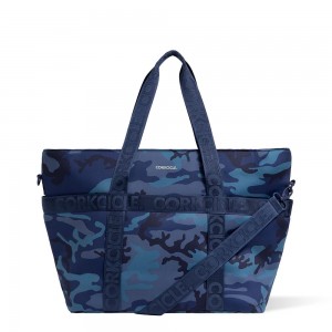 Navy Camo Corkcicle Estelle Tote Bags | GKRCV-5716