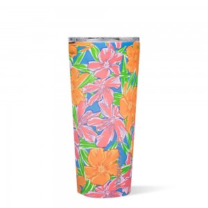 Oleander Corkcicle 24oz Vineyard Vines Tumbler Water Bottle | TAYRO-1275