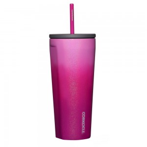 Ombre Unicorn Kiss Corkcicle 24oz Cold Cup Insulated Tumbler With Straw Water Bottle | SXARU-8701