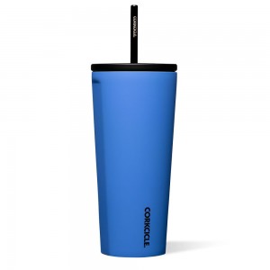 Pacific Blue Corkcicle 24oz Cold Cup Insulated Tumbler With Straw Water Bottle | BQLOE-7841