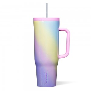 Rainbow Unicorn Corkcicle 40oz Cruiser Insulated Tumbler With Handle Water Bottle | WPRQI-0687