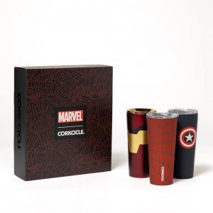 Red Navy Corkcicle Marvel Gift Sets Water Bottle | AJXRT-4108