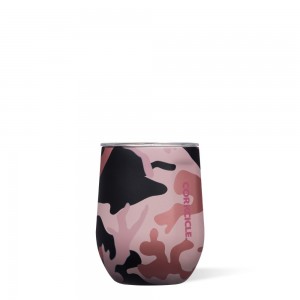 Rose Camo Corkcicle 12oz Camo Stemless Water Bottle | YMLDW-4506