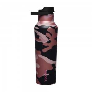 Rose Camo Corkcicle 20oz Camo Sport Canteen Insulated Water Bottle | SGEIT-4698