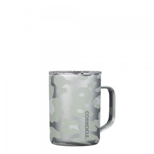 Snow Leopard Corkcicle 16oz Exotic Coffee Mug | GDSQK-6807