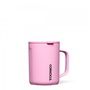 Sun-Soaked Pink Corkcicle 16oz Neon Lights Coffee Mug | AXMGL-6948