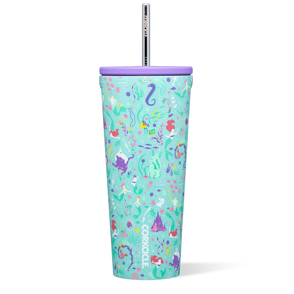 Ariel Corkcicle 24oz D-isney Princess Cold Cup Insulated Tumbler With Straw Water Bottle | QMHKZ-5879