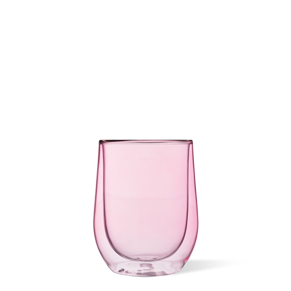 Blush Corkcicle 12oz Stemless Glass Set (2) Water Bottle | DKUJY-8764