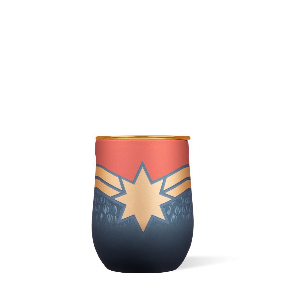 Captain Marvel Corkcicle 12oz Marvel Stemless Water Bottle | UWABV-2765