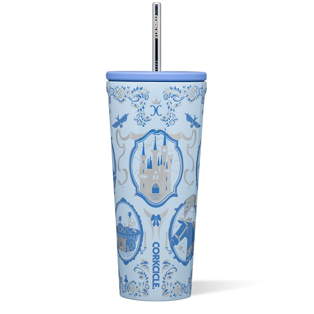 Cinderella Corkcicle 24oz D-isney Princess Cold Cup Insulated Tumbler With Straw Water Bottle | QVZXL-4309