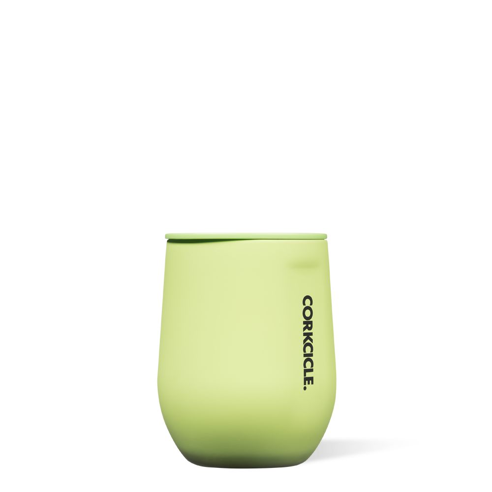 Citron Corkcicle 12oz Neon Lights Stemless Water Bottle | IUAGJ-2748