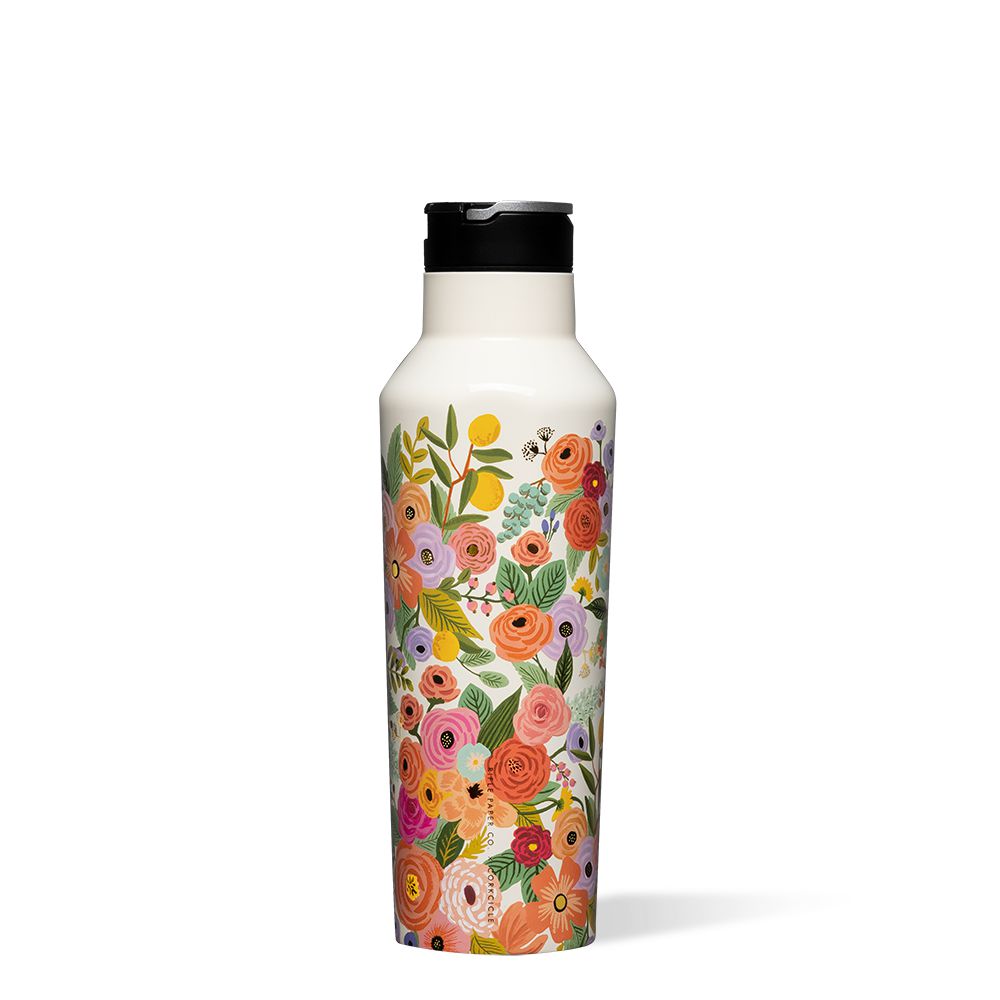 Garden Party Corkcicle 20oz Rifle Paper Co. Sport Canteen Insulated Water Bottle | WGFCY-4305