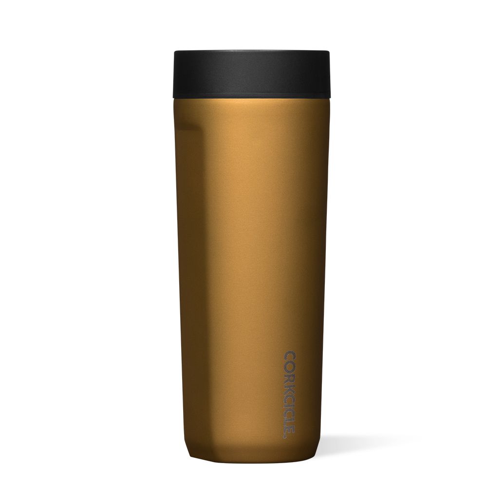 Gold Corkcicle 17oz Commuter Cup Spill-Proof Insulated Travel Coffee Mug | DBZKR-7368