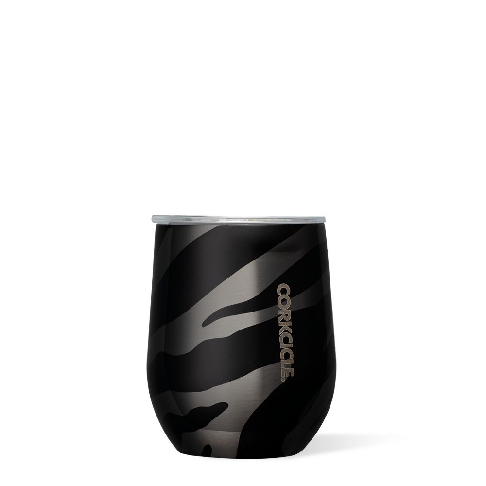 Luxe Zebra Corkcicle 12oz Exotic Stemless Water Bottle | PASGD-0148