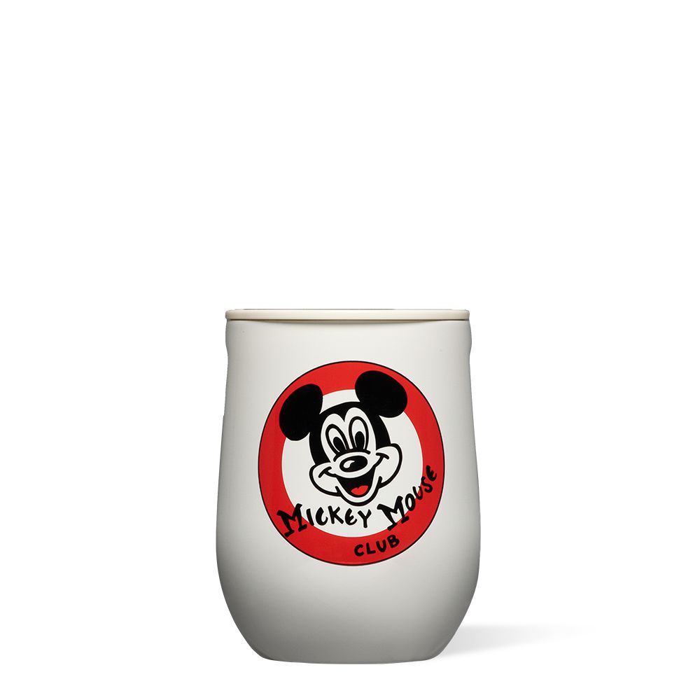 Mickey Mouse Club - White Corkcicle 12oz Mickey Mouse Club Stemless Water Bottle | IJSXL-1634