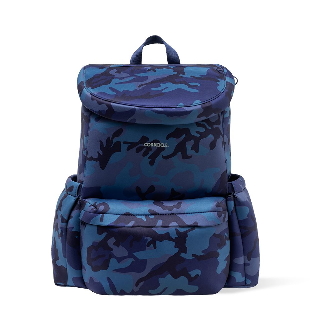 Navy Camo Corkcicle Lotus Backpack Cooler Bags | RQCKJ-1974