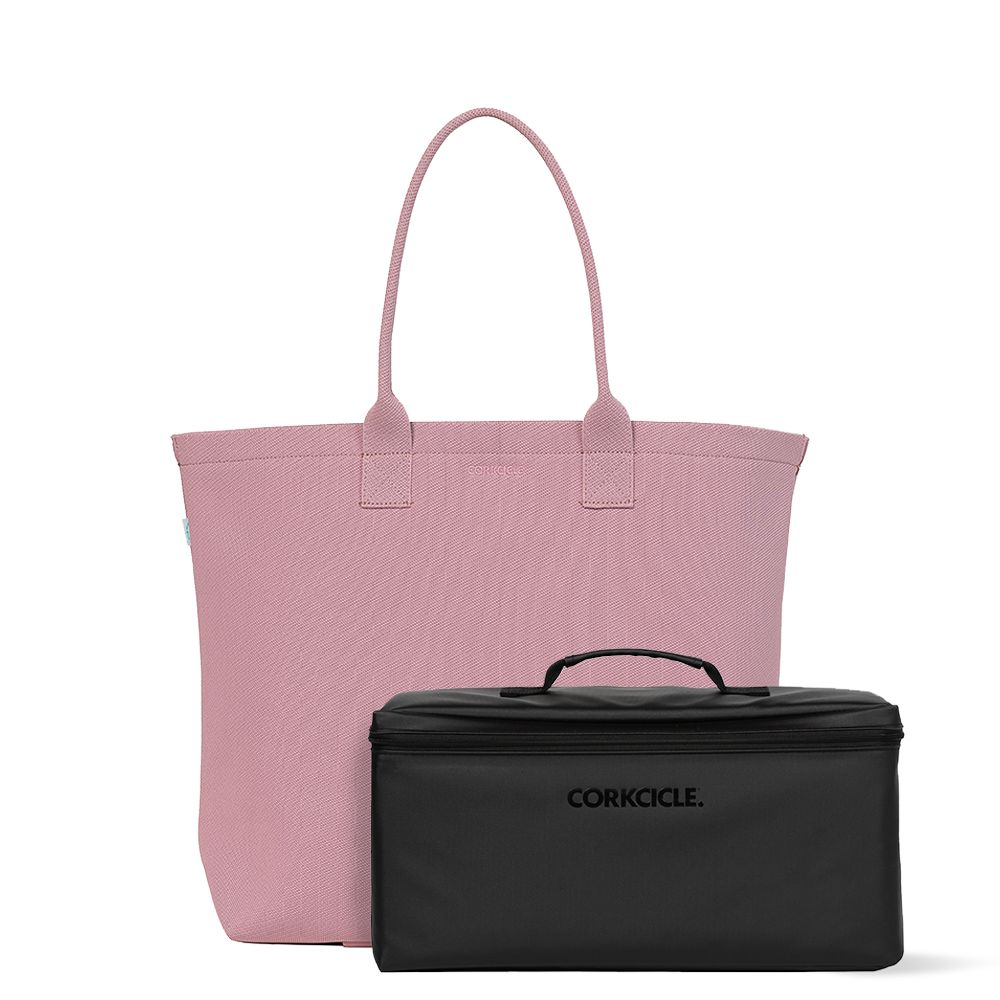 Rose Quartz Corkcicle Re:Tote Recycled Plastic Tote Bag With Cooler Insert Bags | FXZLN-5342