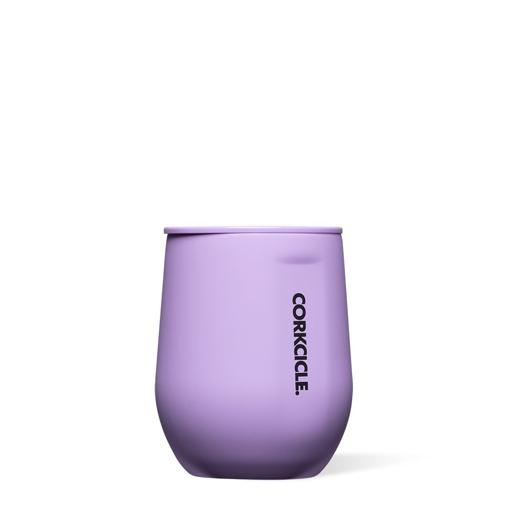 Sun-Soaked Lilac Corkcicle 12oz Neon Lights Stemless Water Bottle | NQDWJ-6975