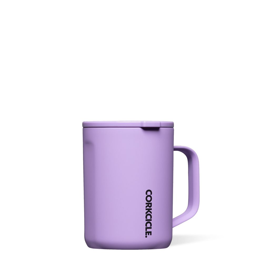 Sun-Soaked Lilac Corkcicle 16oz Neon Lights Coffee Mug | UGBHV-0615