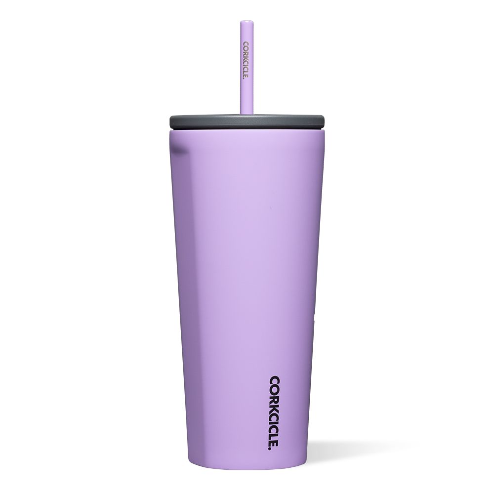 Sun-Soaked Lilac Corkcicle 24oz Cold Cup Insulated Tumbler With Straw Water Bottle | MNXJG-4512