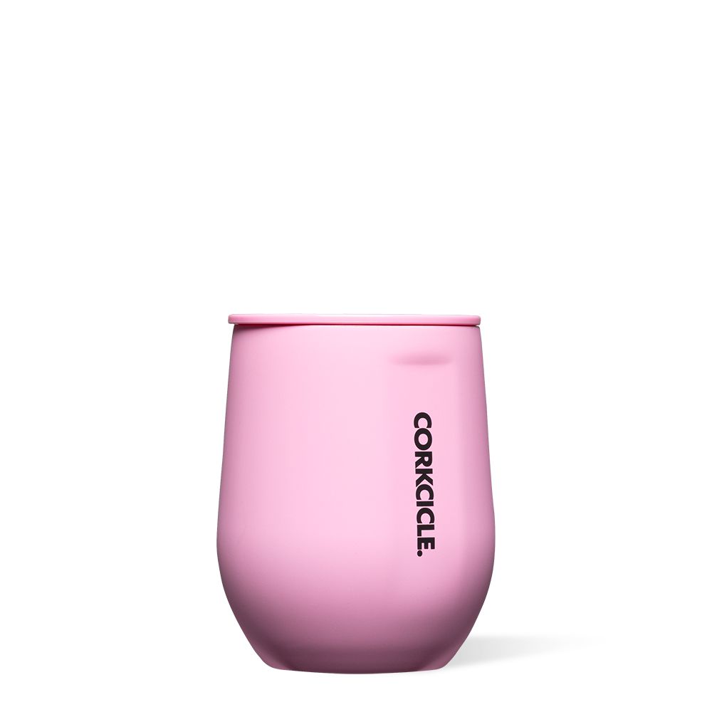 Sun-Soaked Pink Corkcicle 12oz Neon Lights Stemless Water Bottle | SZROI-5817