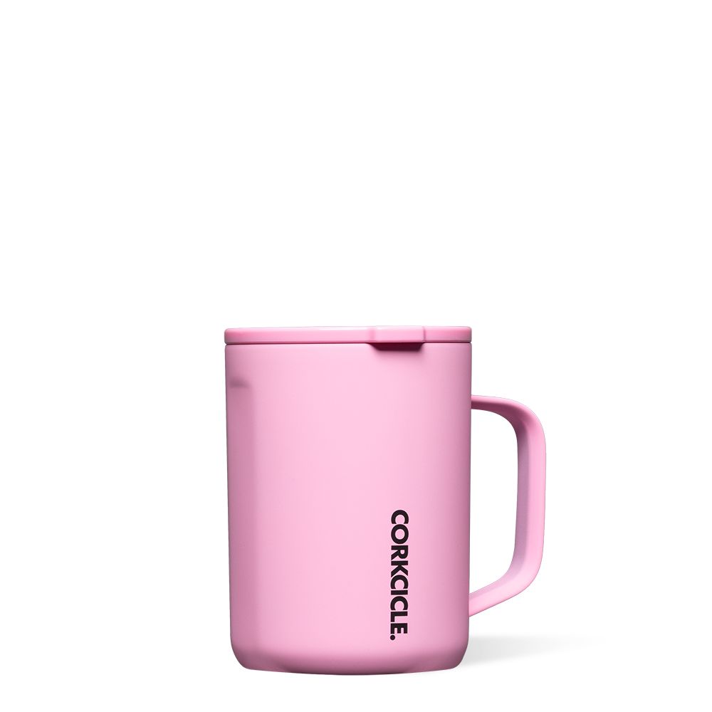 Sun-Soaked Pink Corkcicle 16oz Neon Lights Coffee Mug | AXMGL-6948