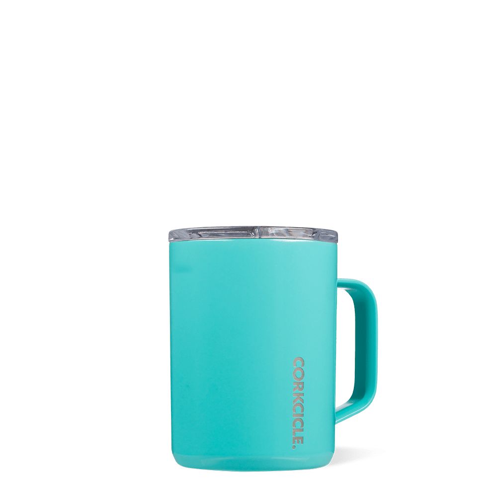 Teal Corkcicle 16oz Gloss Turquoise Coffee Mug | GABMR-1079