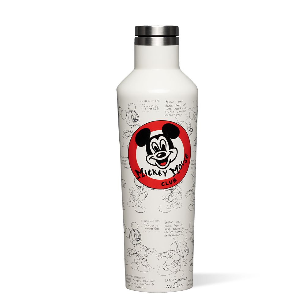 White Corkcicle Mickey Mouse Club Canteen Water Bottle | YHGMI-9627